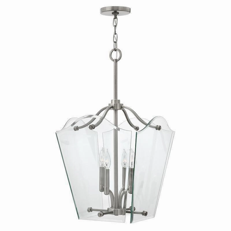 Hinkley Wintage Medium Glass & Nickel Ceiling Lantern 4 Light soft glow ceiling light