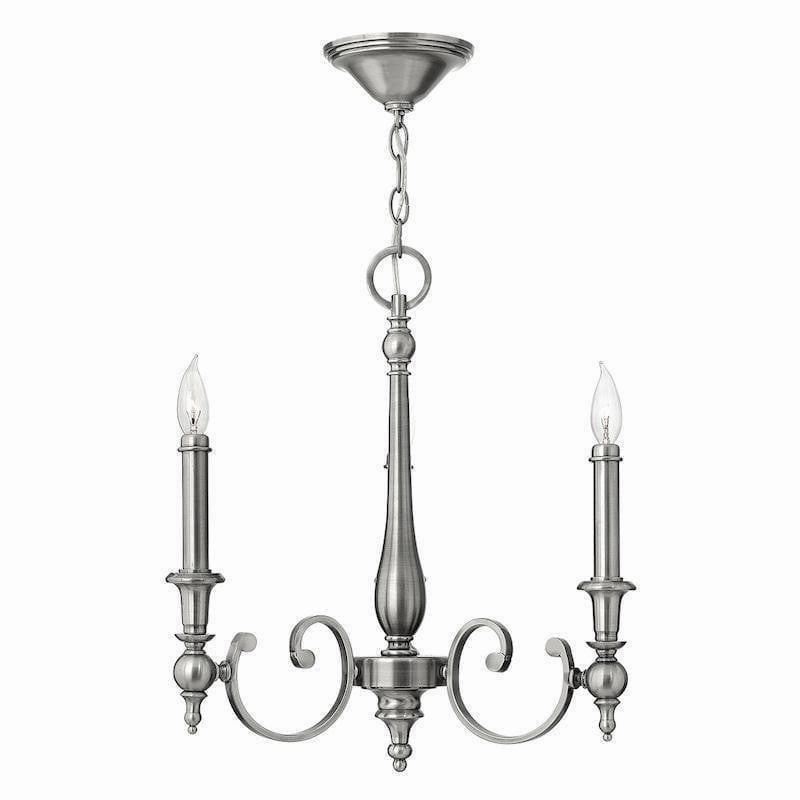 Hinkley Yorktown Antique Nickel 3 Light Chandelier white ceiling lamp