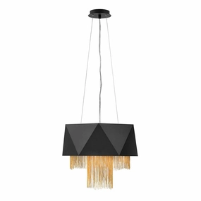 Hinkley Zuma 6 Light Black & Gold Pendant Ceiling Light soft glow ceiling light