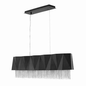 Hinkley Zuma 6 Light Black & Silver Ceiling Pendant - 110cm soft glow ceiling light