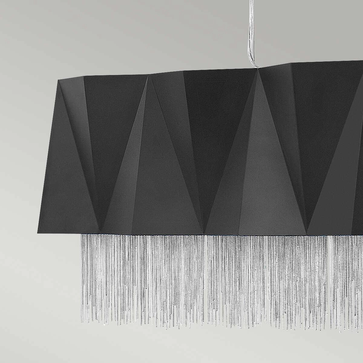 Hinkley Zuma 6 Light Black & Silver Ceiling Pendant - 110cm