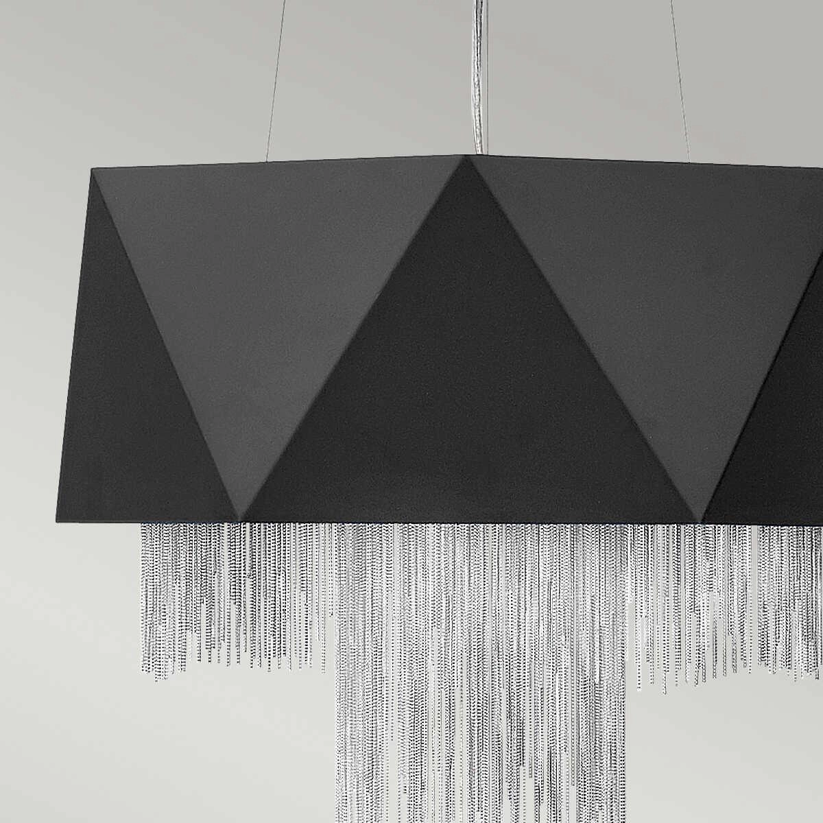 Hinkley Zuma 6 Light Black & Silver Pendant Ceiling Light - 45cm