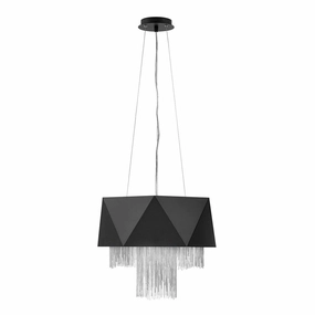 Hinkley Zuma 6 Light Black & Silver Pendant Ceiling Light - 45cm soft glow ceiling light
