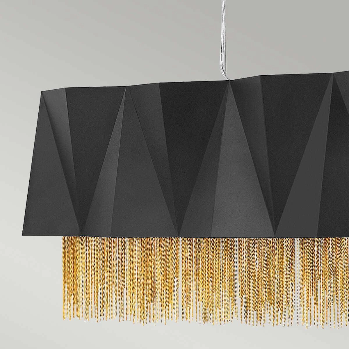 Hinkley Zuma 6 Light Large Black & Gold Pendant Ceiling Light