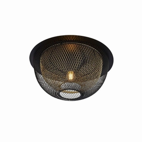 Honeycomb 1 Light Layered Black/Gold Mesh Ceiling Flush soft glow ceiling light
