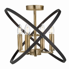 Hoopla 4 Light Bronze Semi Flush Ceiling Light Searchlight soft glow ceiling light