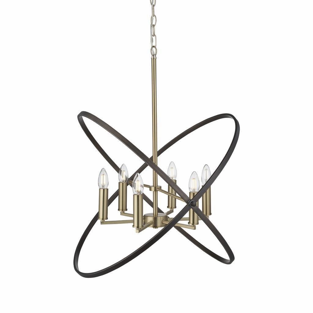 Hoopla 6 Light Bronze Pendant Ceiling Light Searchlight soft glow ceiling light