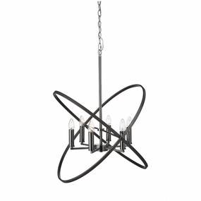 Hoopla 6 Light Pewter Pendant Ceiling Light Searchlight soft glow ceiling light