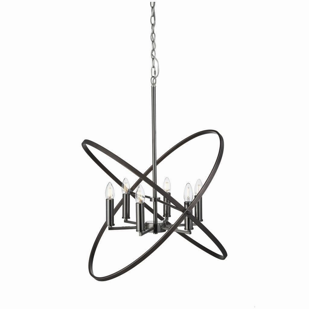 Hoopla 6 Light Pewter Pendant Ceiling Light Searchlight soft glow ceiling light