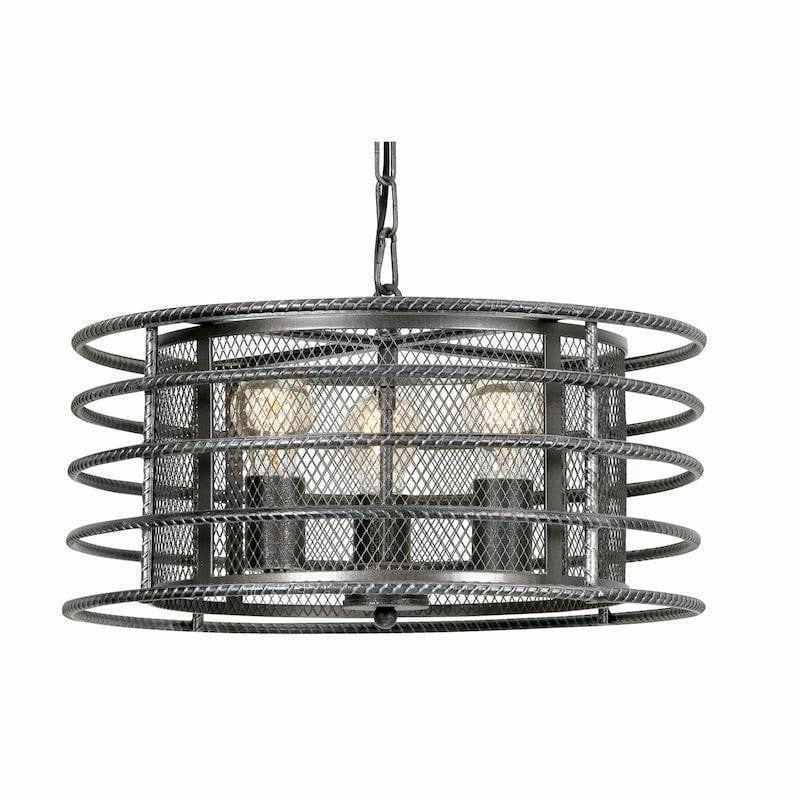 Horton 3 Light Silver Brushed Black Ceiling Pendant soft glow ceiling light