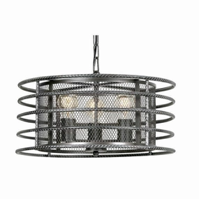 Horton 3 Light Silver Brushed Black Ceiling Pendant soft glow ceiling light