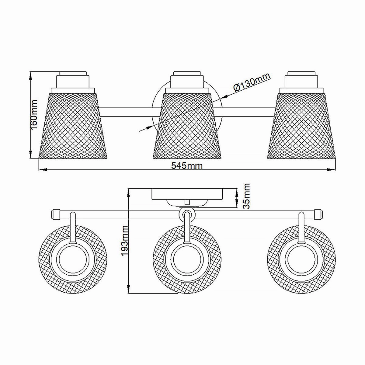 Hudson 3 Light Bathroom Wall Light