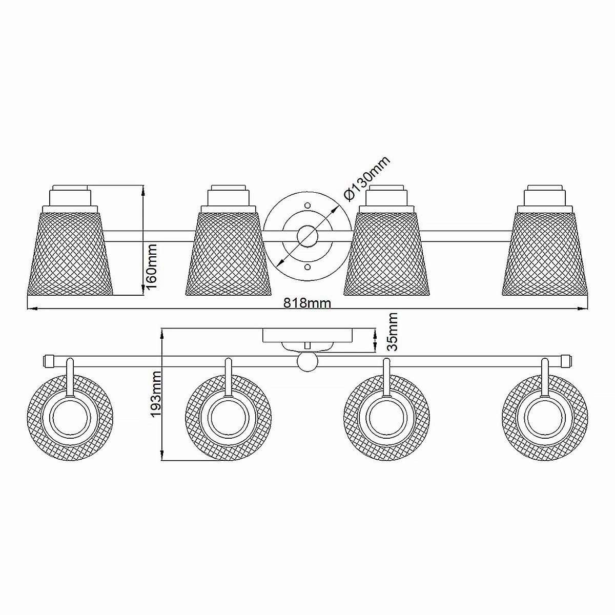 Hudson 4 Light Bathroom Wall Light