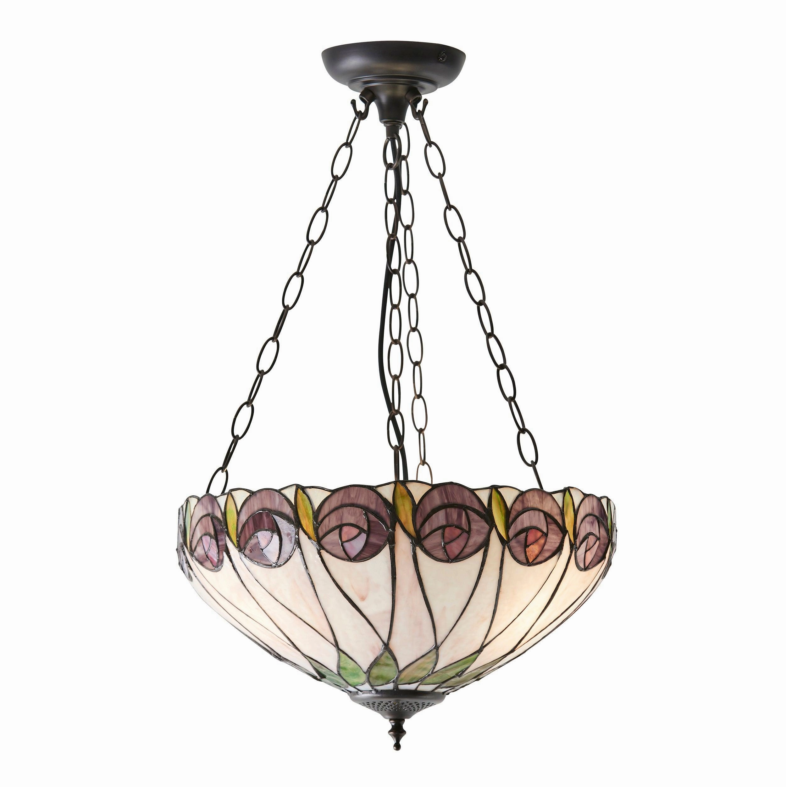 Hutchinson Medium Inverted Tiffany Ceiling Light