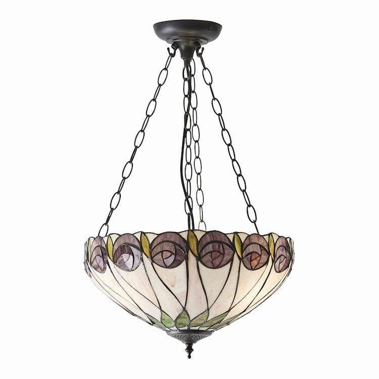 Hutchinson Medium Inverted Tiffany Ceiling Light