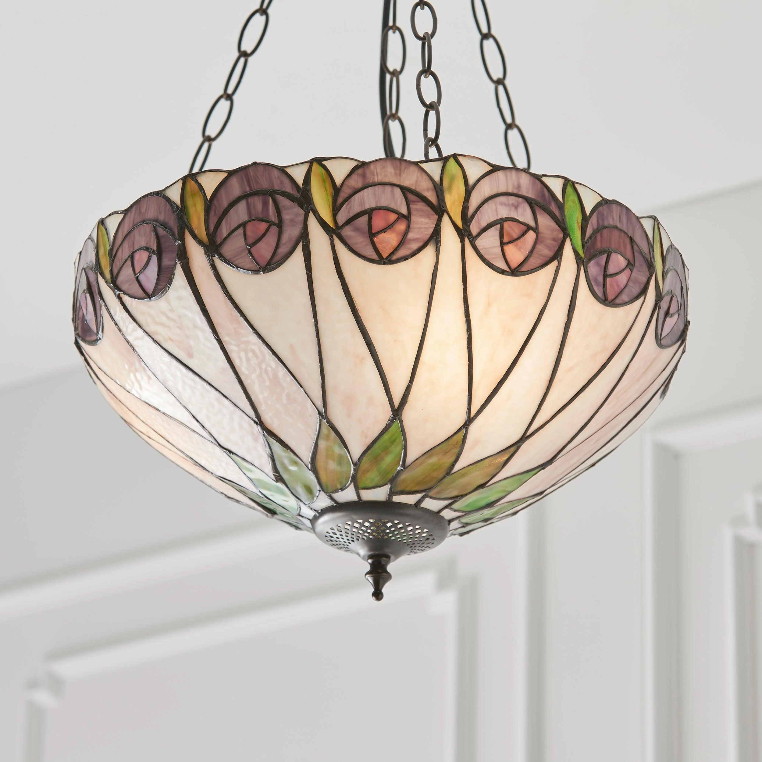 Hutchinson Medium Inverted Tiffany Ceiling Light