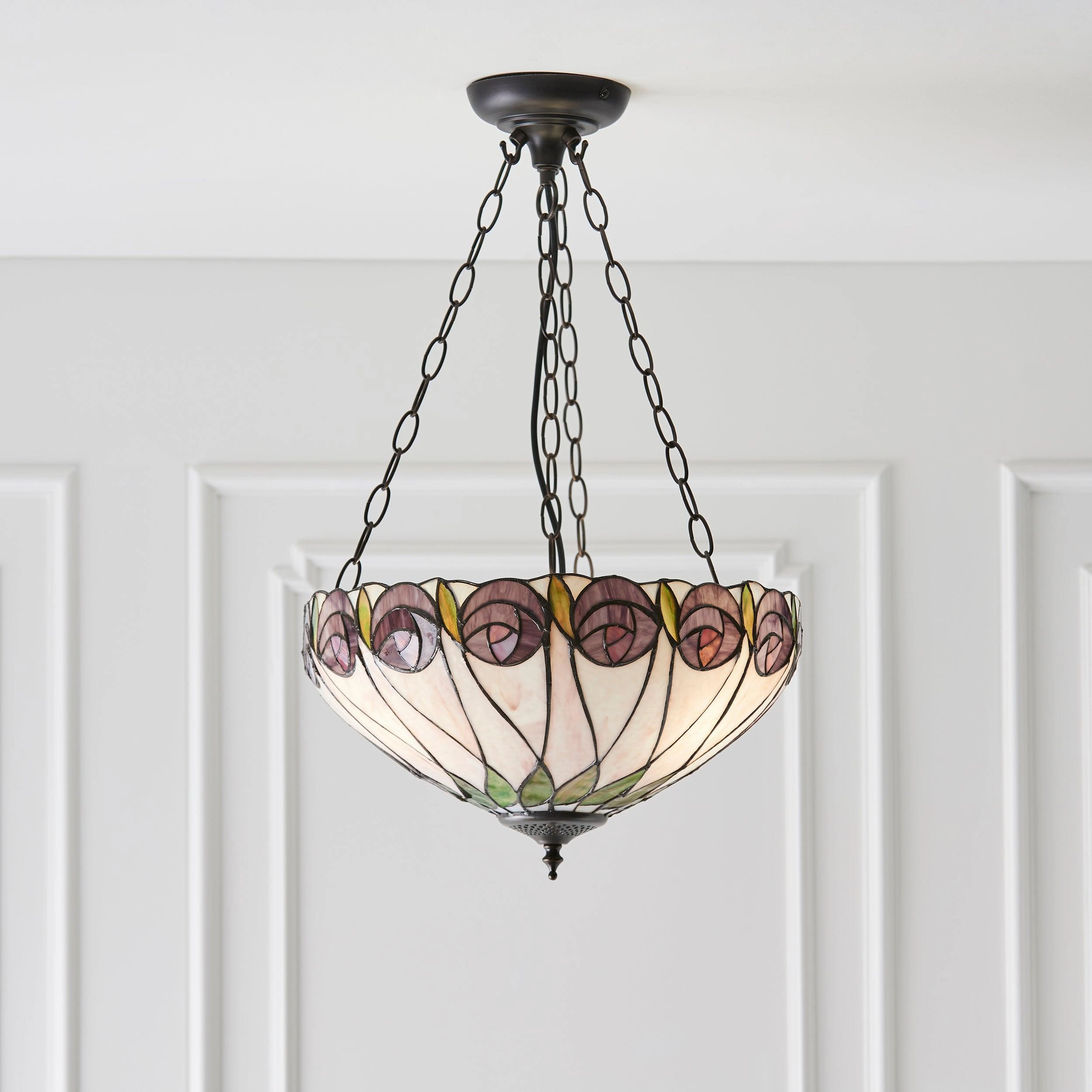 Hutchinson Medium Inverted Tiffany Ceiling Light