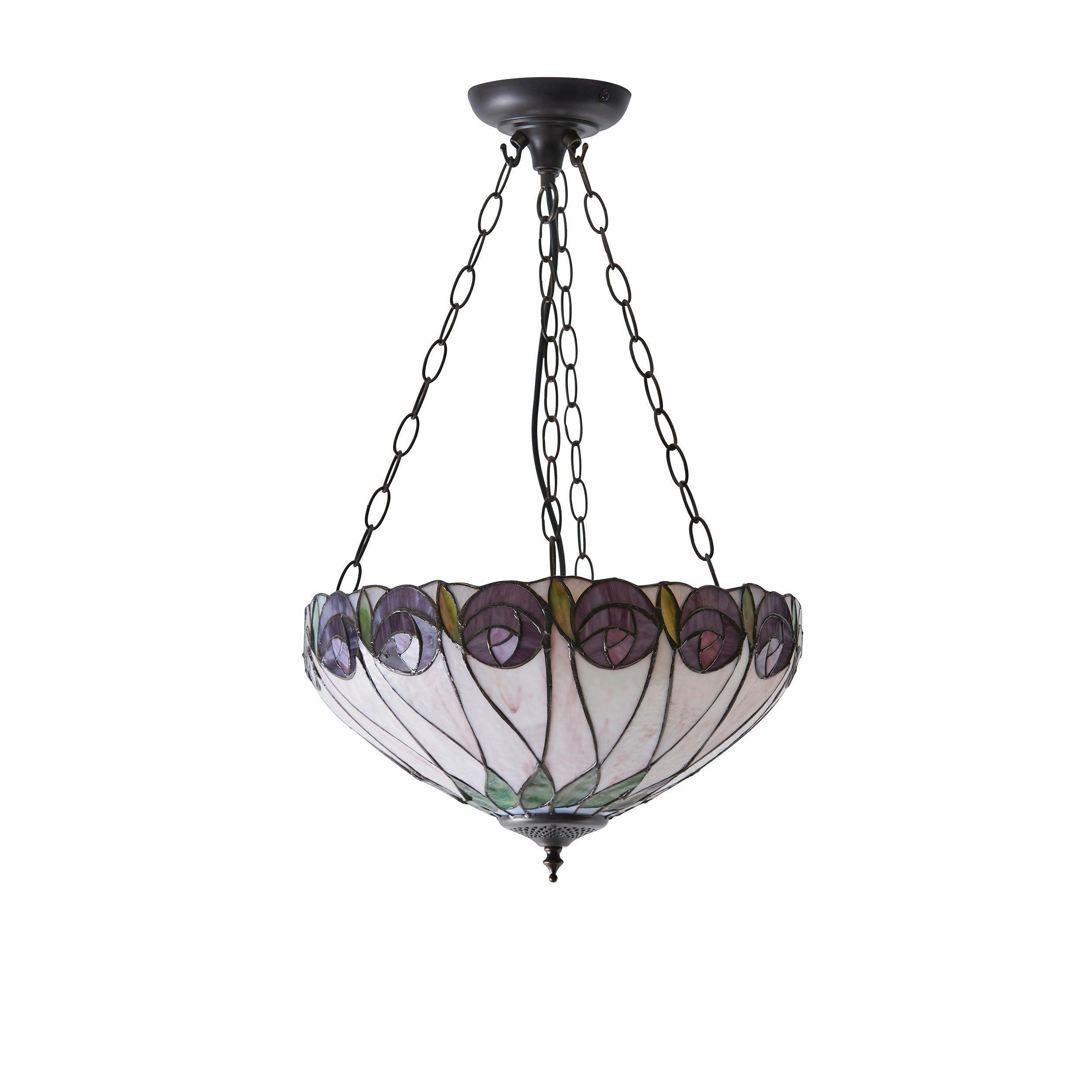 Hutchinson Medium Inverted Tiffany Ceiling Light