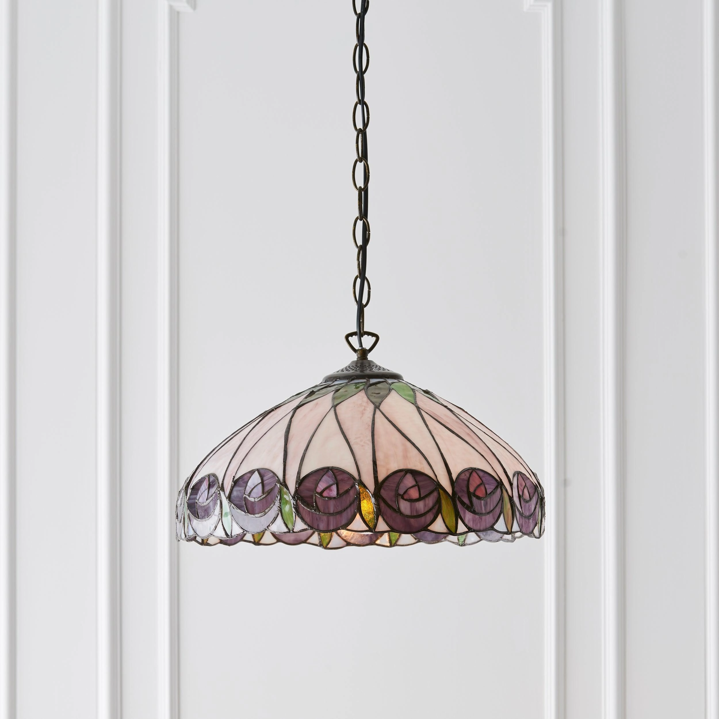 Hutchinson Medium Tiffany Ceiling Light, single Bulb Fitting