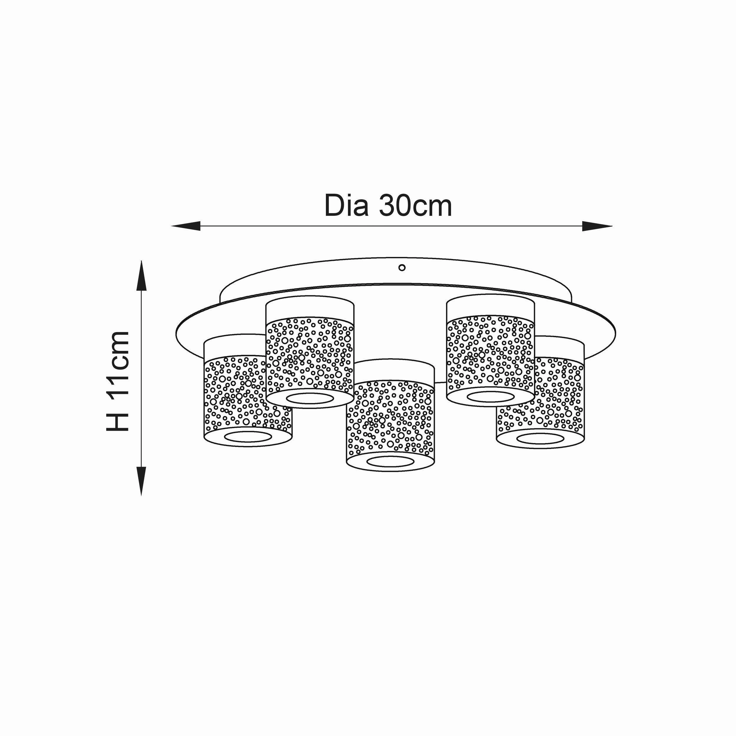 Imperial Chrome & Glass 5 Light LED Bathroom Ceiling Light