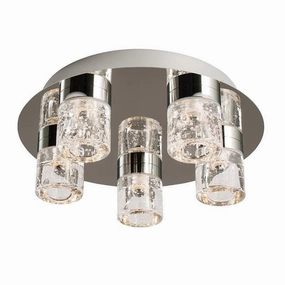 Imperial Chrome & Glass 5 Light LED Bathroom Ceiling Light white ceiling lamp