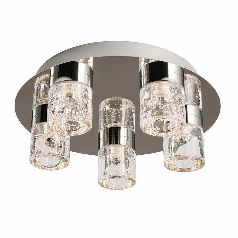 Imperial Chrome & Glass 5 Light LED Bathroom Ceiling Light white ceiling lamp