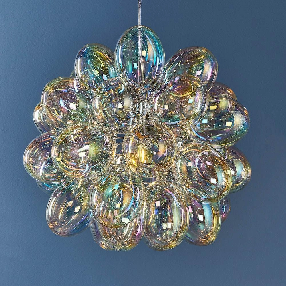 Infinity 1 Light Pendant - Chrome & Iridescent Glass Shades