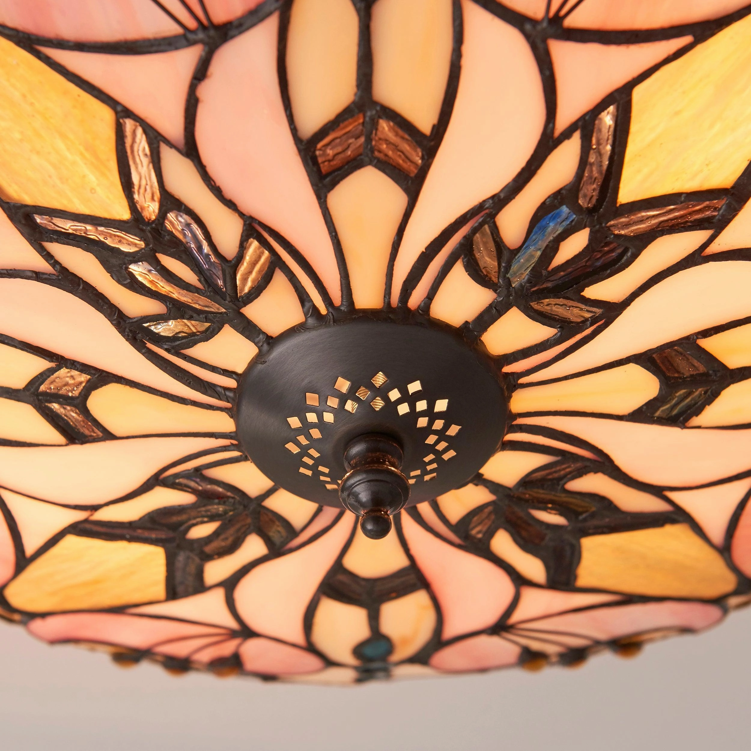 Interiors 1900 Ashton Large Flush Tiffany Ceiling Light