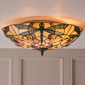 Interiors 1900 Ashton Large Flush Tiffany Ceiling Light recessed ceiling spot lamp