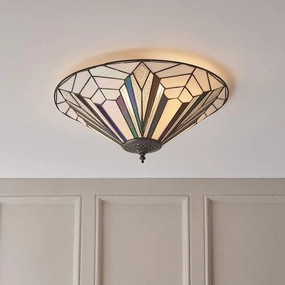 Interiors 1900 Astoria 48cm Tiffany Flush Ceiling Light recessed ceiling spot lamp