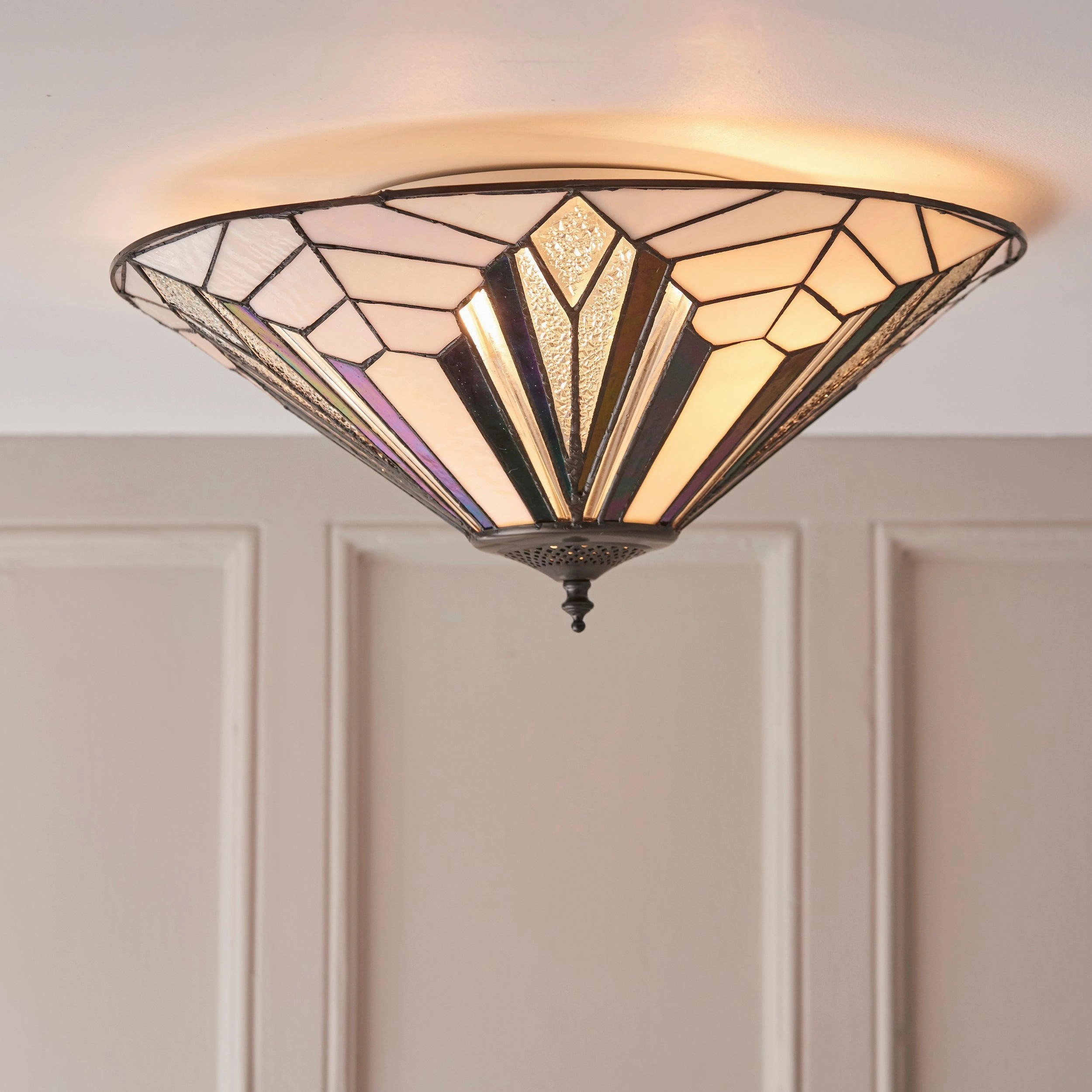 Interiors 1900 Astoria 48cm Tiffany Flush Ceiling Light