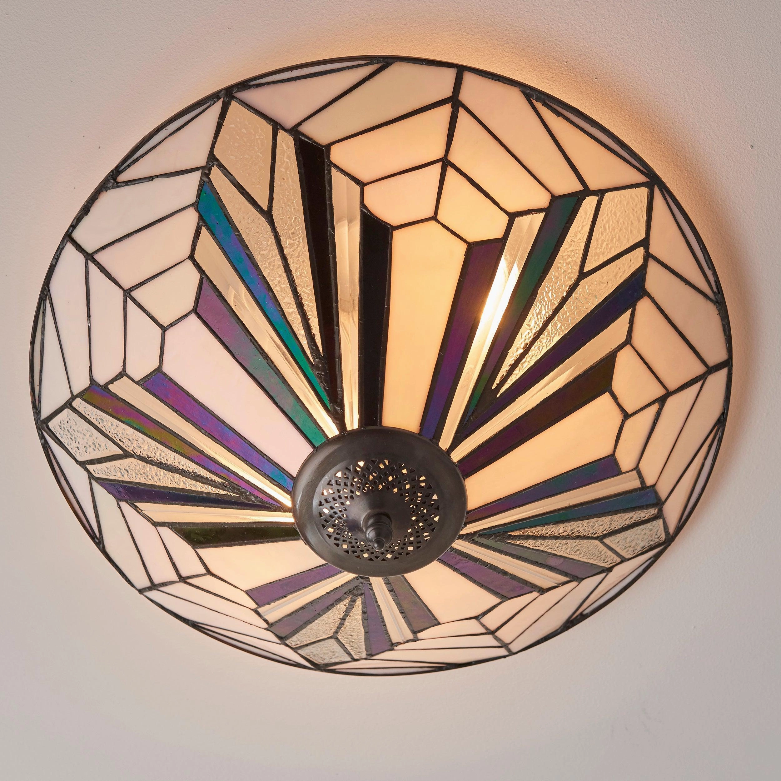 Interiors 1900 Astoria 48cm Tiffany Flush Ceiling Light