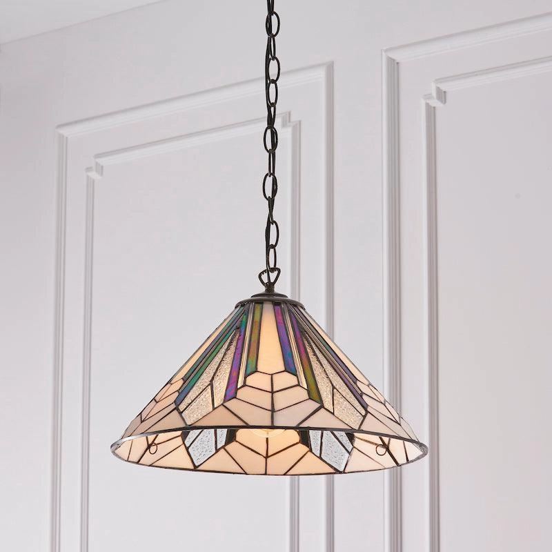 Interiors 1900 Astoria Tiffany Ceiling Pendant - 40cm recessed ceiling spot lamp