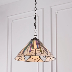 Interiors 1900 Astoria Tiffany Ceiling Pendant - 40cm recessed ceiling spot lamp