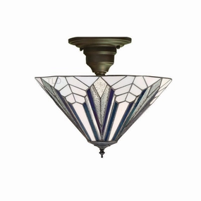 Interiors 1900 Astoria Tiffany Semi-Flush Ceiling Light recessed ceiling spot lamp