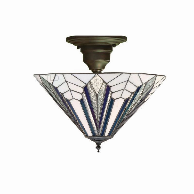 Interiors 1900 Astoria Tiffany Semi-Flush Ceiling Light recessed ceiling spot lamp