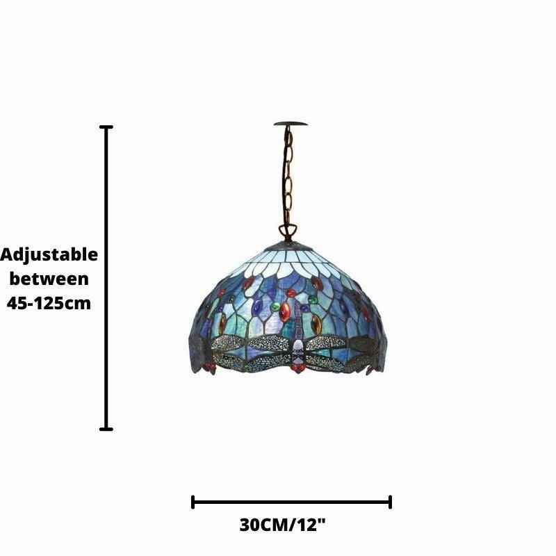 Interiors 1900 Blue Dragonfly Small Tiffany Ceiling Light