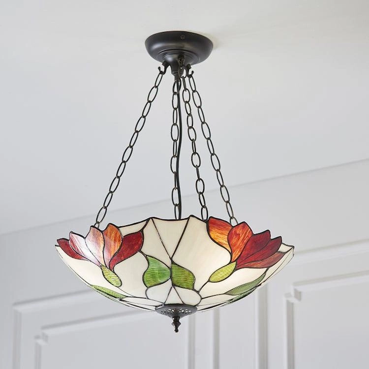 Interiors 1900 Botanica Inverted Tiffany Ceiling Light recessed ceiling spot lamp
