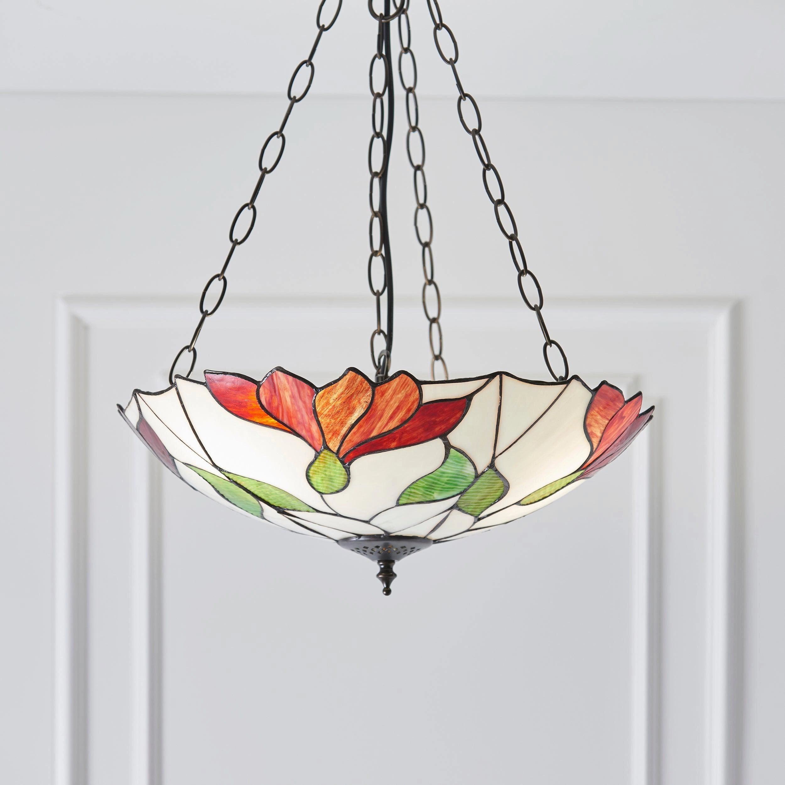 Interiors 1900 Botanica Inverted Tiffany Ceiling Light