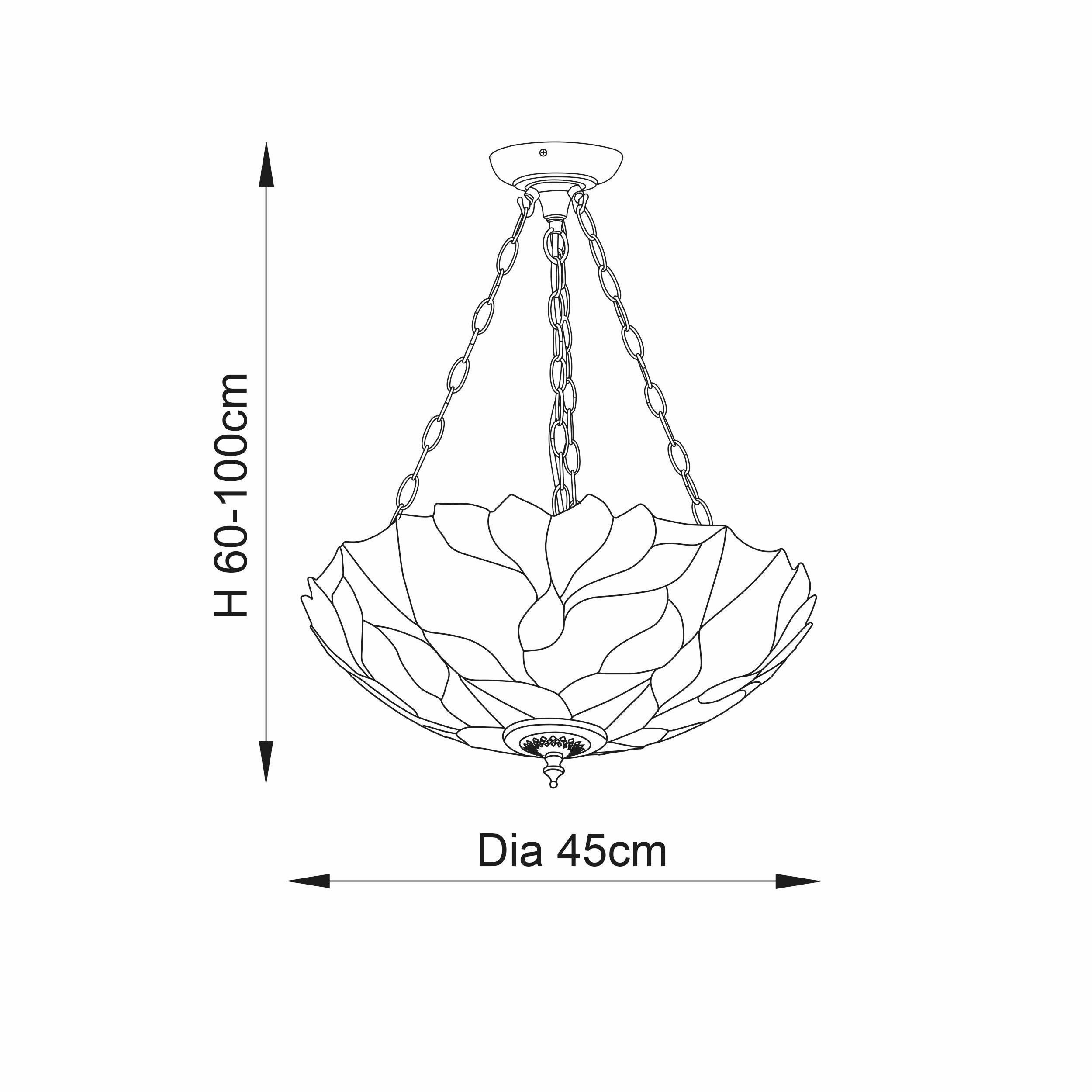 Interiors 1900 Botanica Inverted Tiffany Ceiling Light