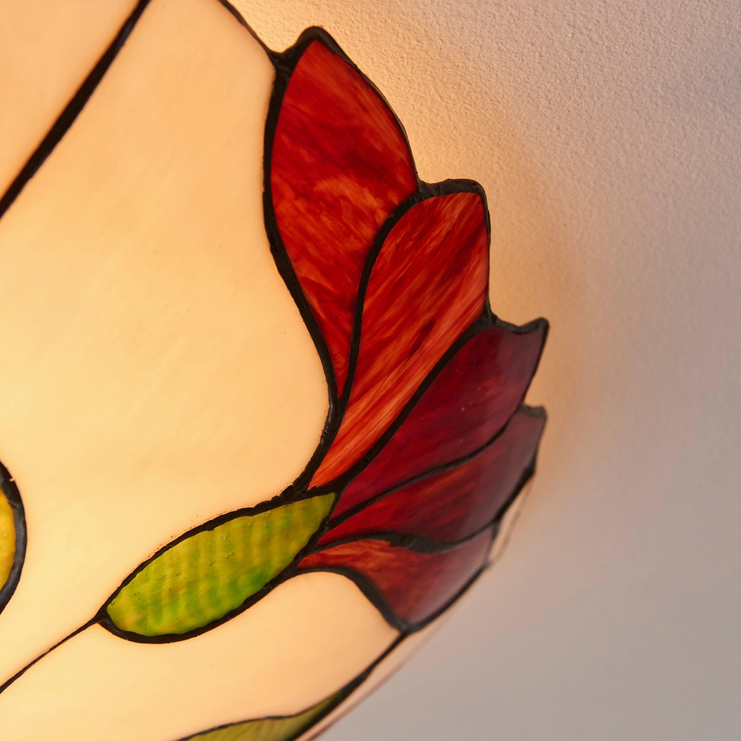 Interiors 1900 Botanica Large Flush Tiffany Ceiling Light