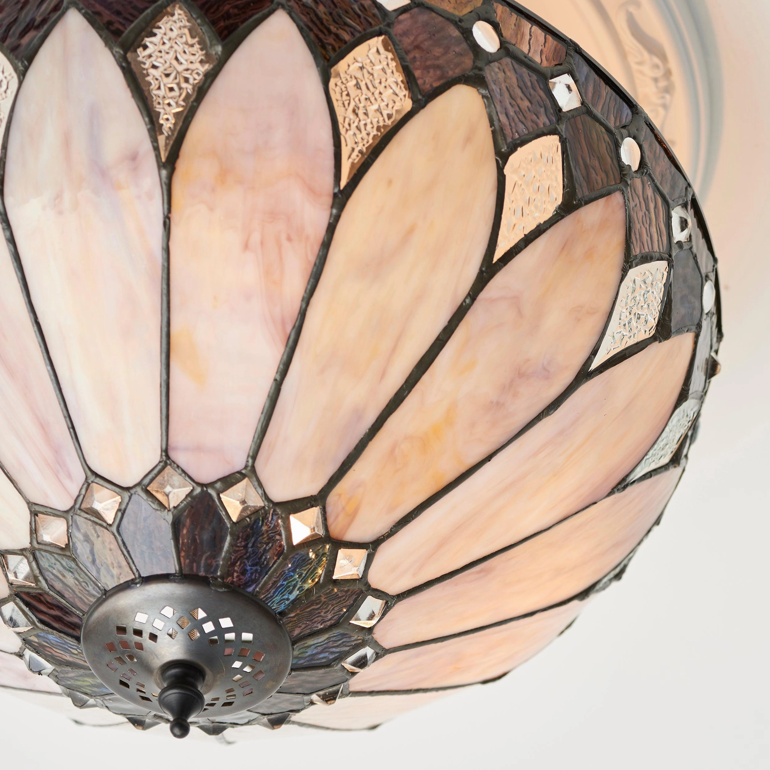 Interiors 1900 Brooklyn Semi-Flush Tiffany Ceiling Light