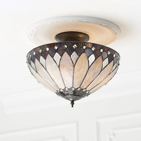 Interiors 1900 Brooklyn Semi-Flush Tiffany Ceiling Light recessed ceiling spot lamp