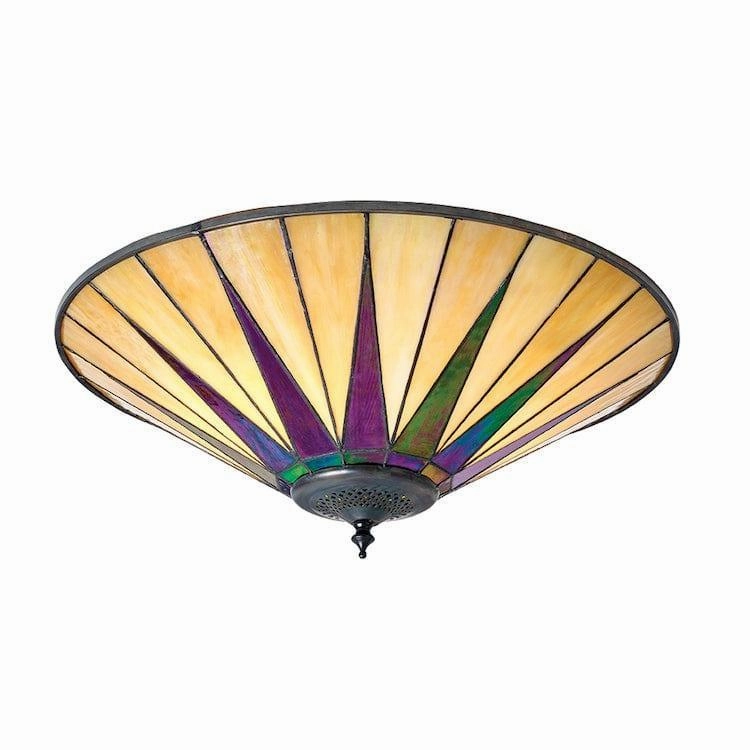 Interiors 1900 Dark Star Large Flush Tiffany Ceiling Light