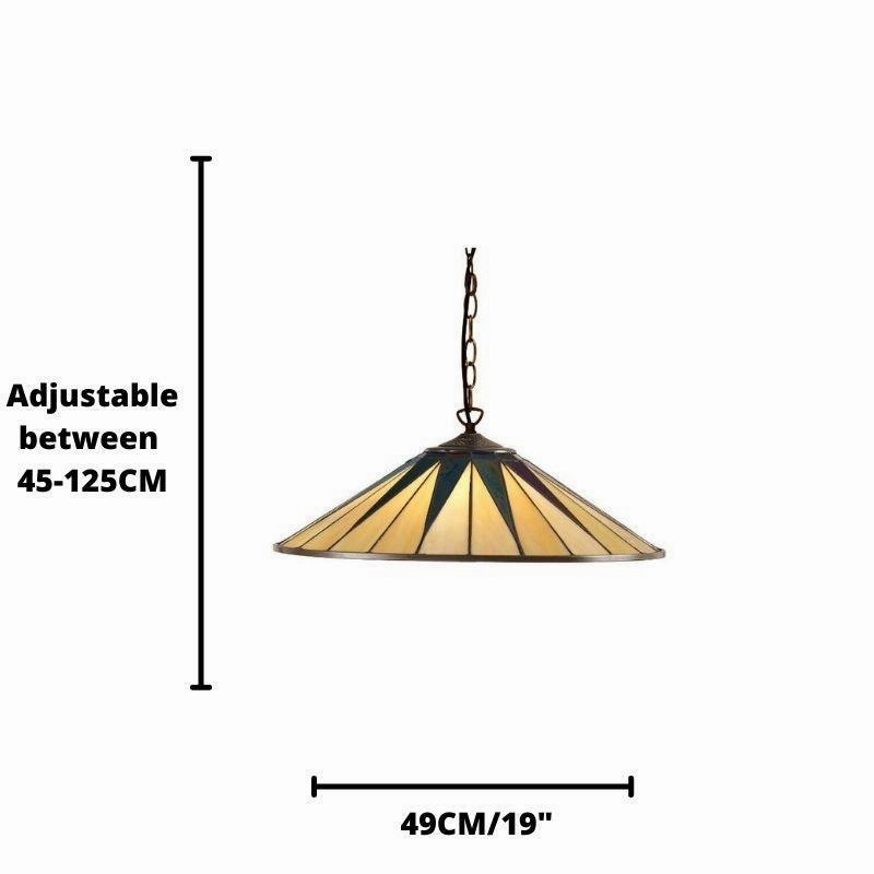 Interiors 1900 Dark Star Large Tiffany Ceiling Pendant