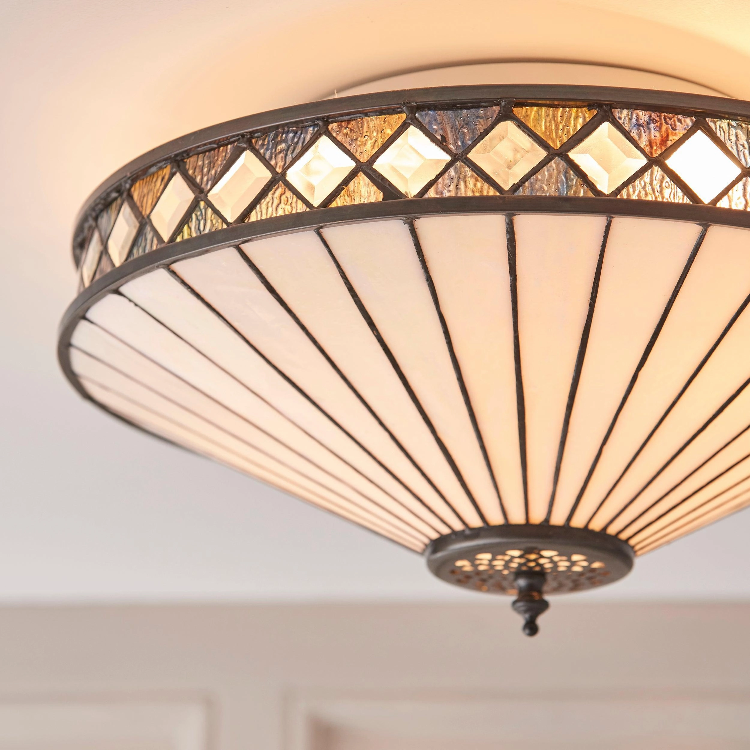 Interiors 1900 Fargo Flush Tiffany Ceiling Light