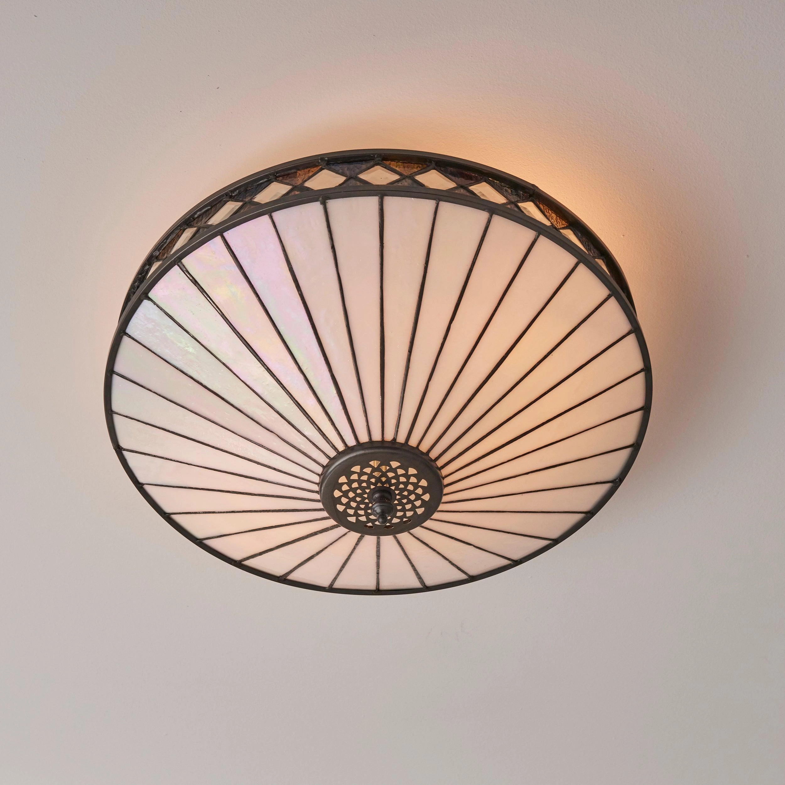 Interiors 1900 Fargo Flush Tiffany Ceiling Light