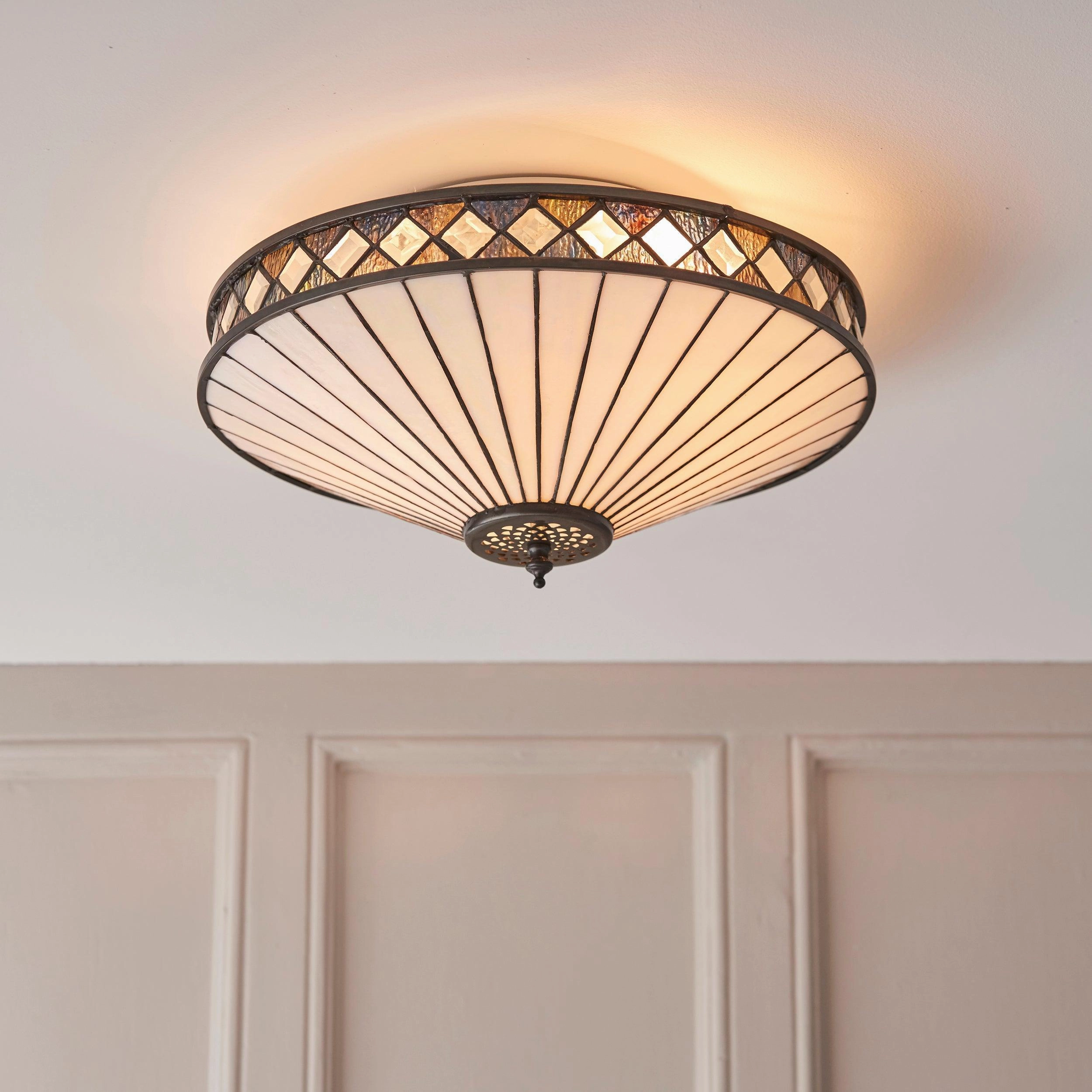 Interiors 1900 Fargo Flush Tiffany Ceiling Light recessed ceiling spot lamp