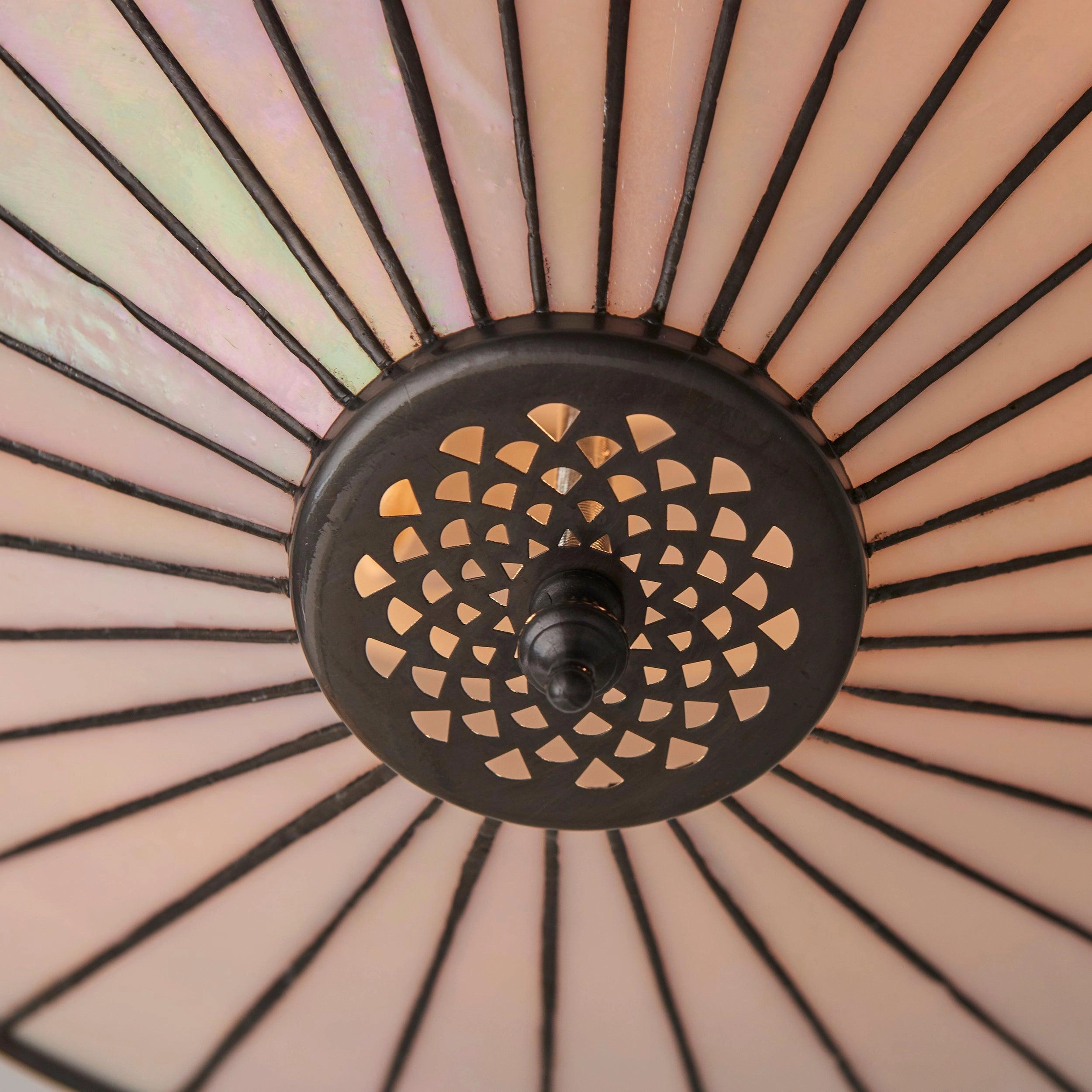 Interiors 1900 Fargo Large Flush Tiffany Ceiling Light