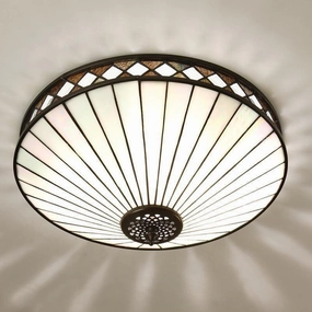 Interiors 1900 Fargo Large Flush Tiffany Ceiling Light recessed ceiling spot lamp